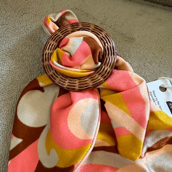 Zimmermann One-shoulder buckled printed swimsuit size 0 US 2-4 peach C1 - Picture 3 of 5